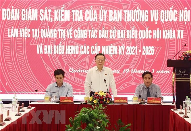 Doan Uy ban Thuong vu Quoc hoi kiem tra bau cu tai Quang Tri hinh anh 1