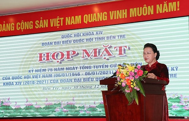 国会主席阮氏金银出席越南国会第一个大选日75周年庆典 hinh anh 1
