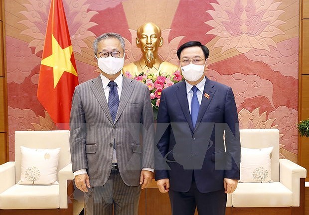 越南国会主席王廷惠会见日本驻越大使山田贵雄 hinh anh 1