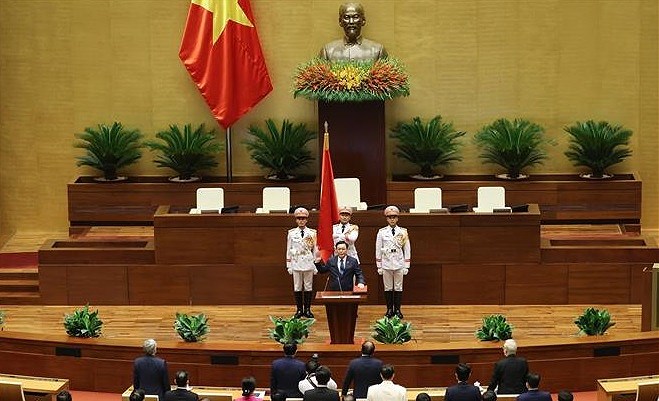 老挝国会主席致函祝贺王廷惠同志当选越南第十五届国会主席 hinh anh 1