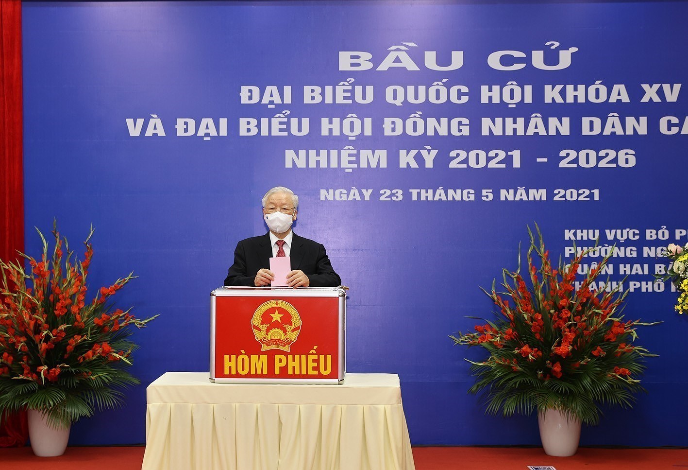 Party, State leaders cast vote in national elections hinh anh 1