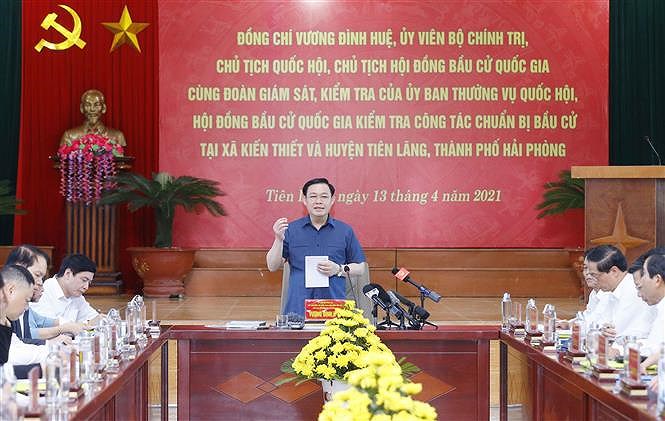 Top legislator inspects election preparations in Hai Phong hinh anh 1