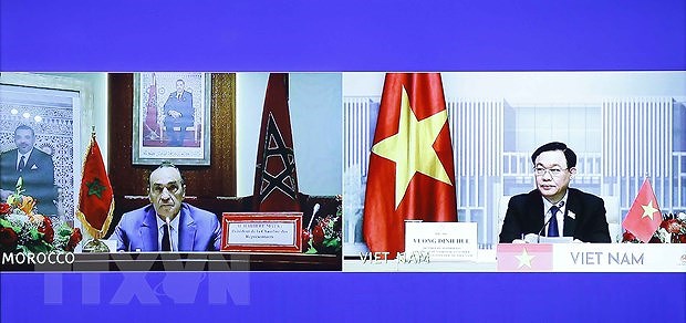 NA Chairman holds talks with Speaker of Moroccan lower house hinh anh 2