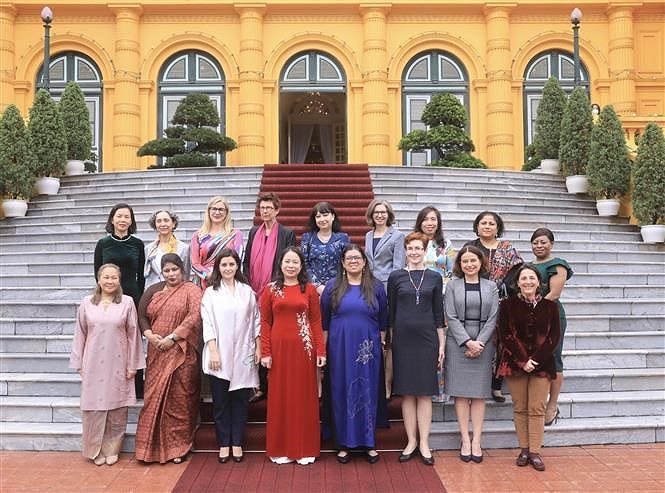 Vice President meets female foreign ambassadors, charges d' affaires hinh anh 2
