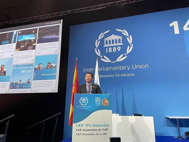 Vietnamese delegation attends 143rd IPU Assembly, related meetings hinh anh 1