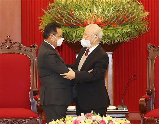 Party leader welcomes visiting chairman of Lao parliament hinh anh 1
