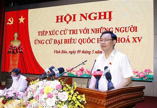 Presidente del Parlamento vietnamita se reune con votantes de Hai Phong hinh anh 1