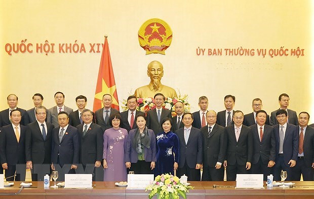 La presidente de l’AN recoit des diplomates vietnamiens a l’etranger hinh anh 1